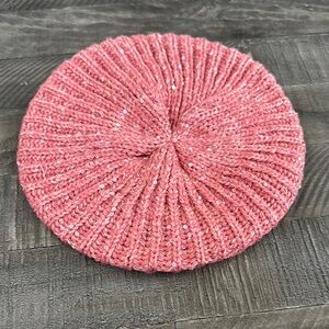 New York & Company Pink Knit Beret